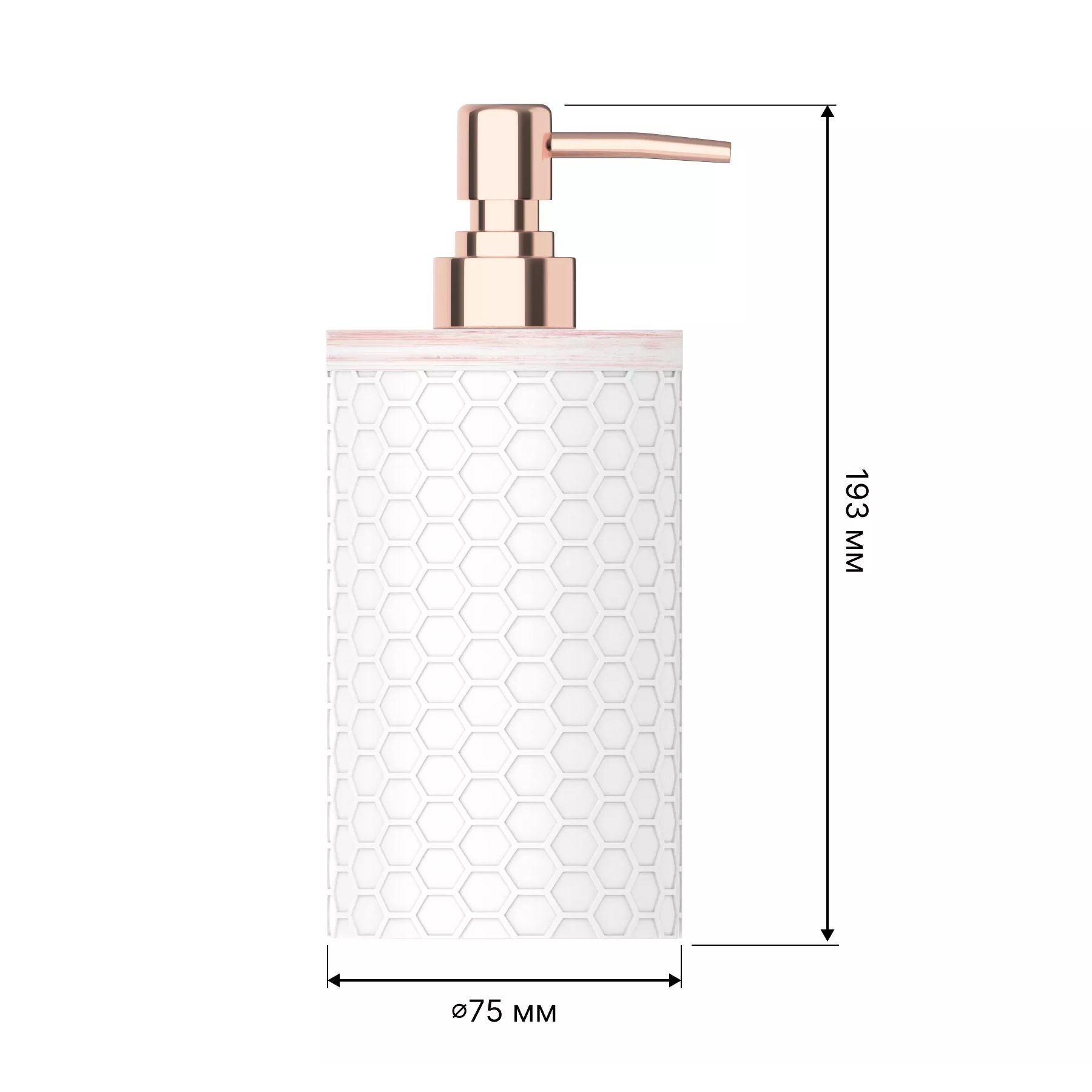 Дозатор для жидкого мыла Soft белый с пудровым