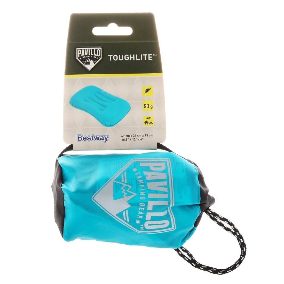 Подушка надувная 47x31x15 см Bestway ToughLite Flex 69603 (чехол)