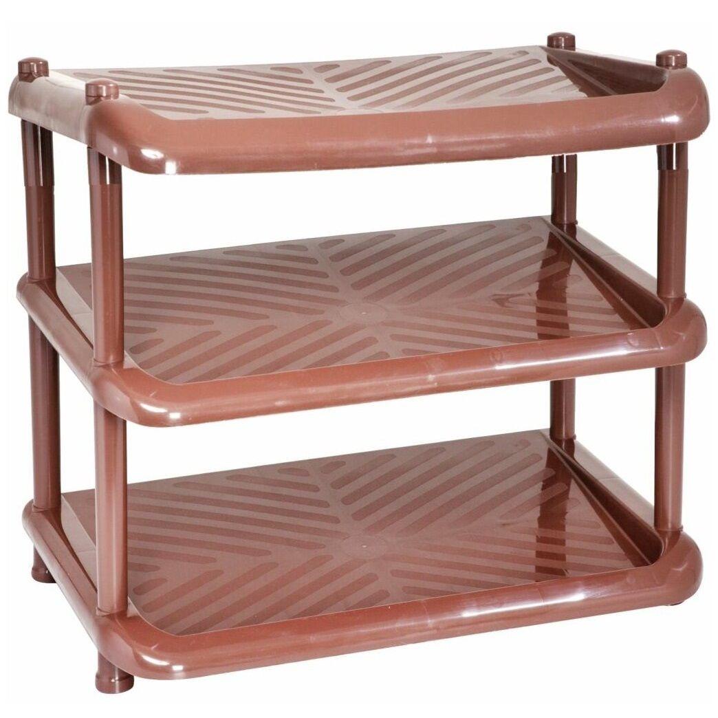 Этажерка для обуви Комфорт 495х560х310 мм 3 секции коричневая