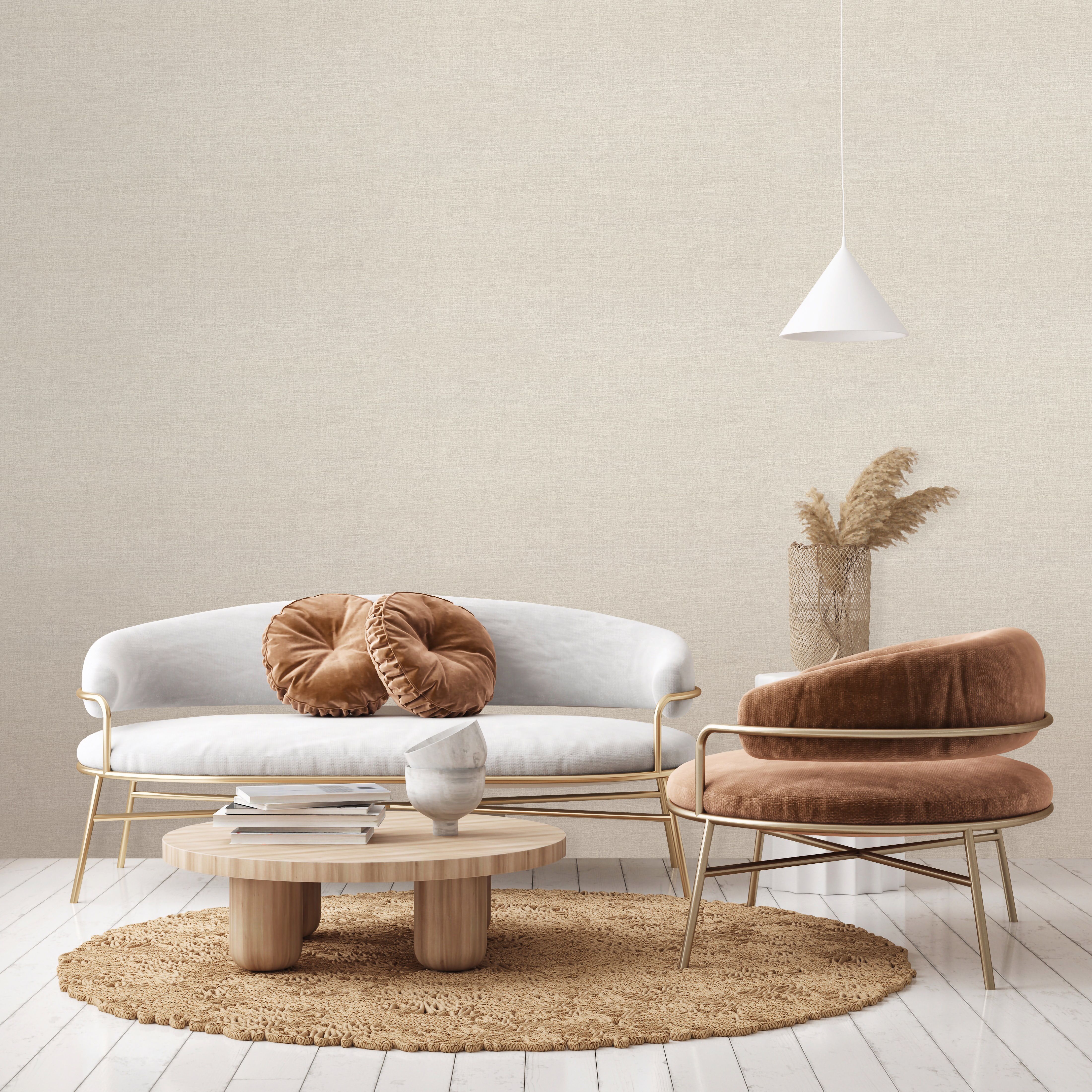 Обои Monte Solaro Verde 9296-01 бежевые рогожка 1,06х10,05 м