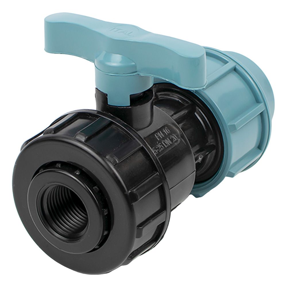 Кран шаровой ПЭ 25 мм x 1/2" ВР PN16 РТП