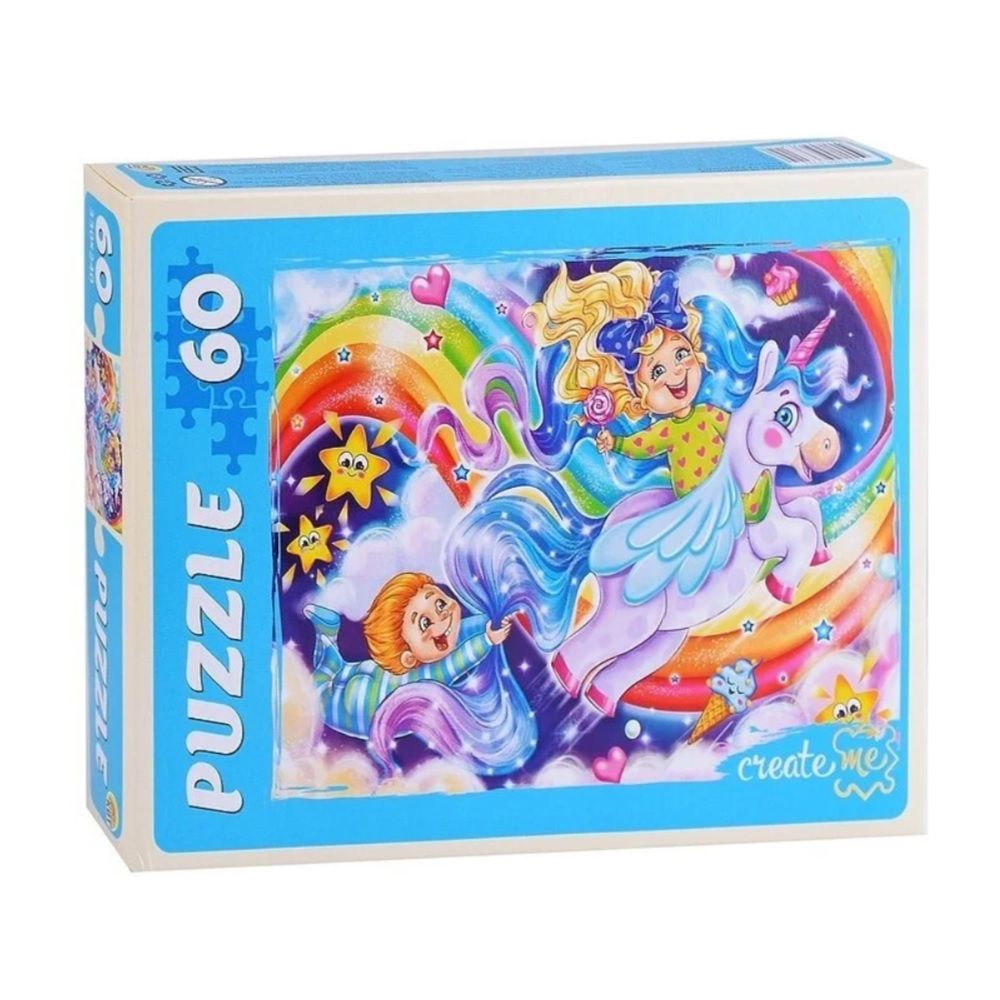 Пазлы 60 элементов Полет на единороге