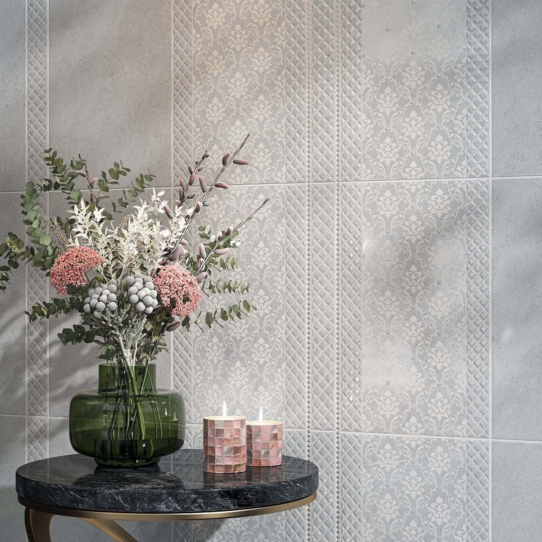 Декор Kerama Marazzi Мотиво AZ/A053/6424 25х40 см 8 мм светло-серый