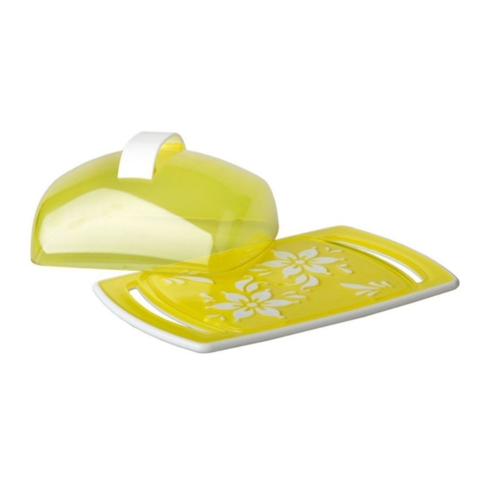 Масленка Альтернатива Премьера желтая с крышкой 18,5х11,8х6,7 см