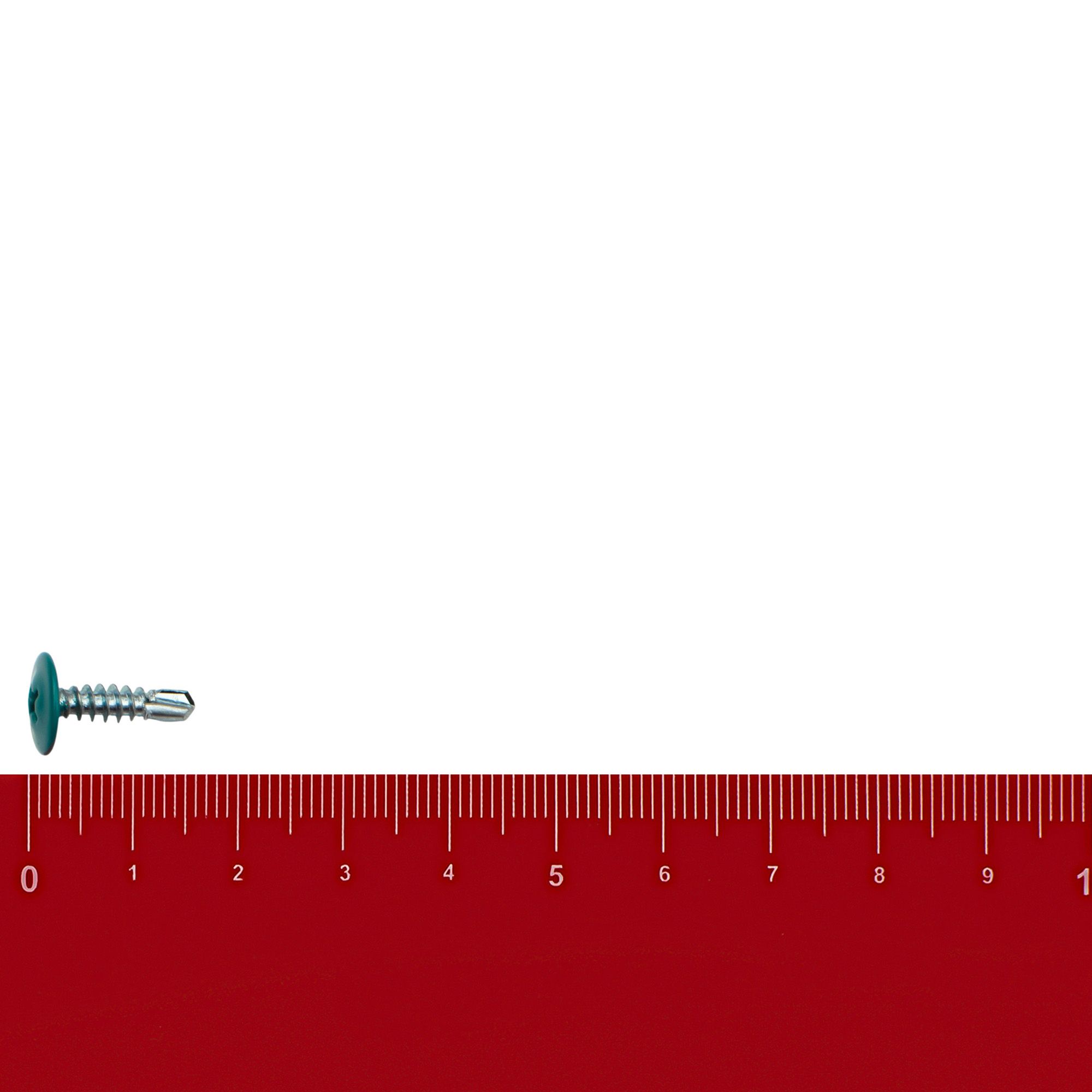 Саморез прессшайба 4,2х16 мм сверло бирюза RAL 5021 вес