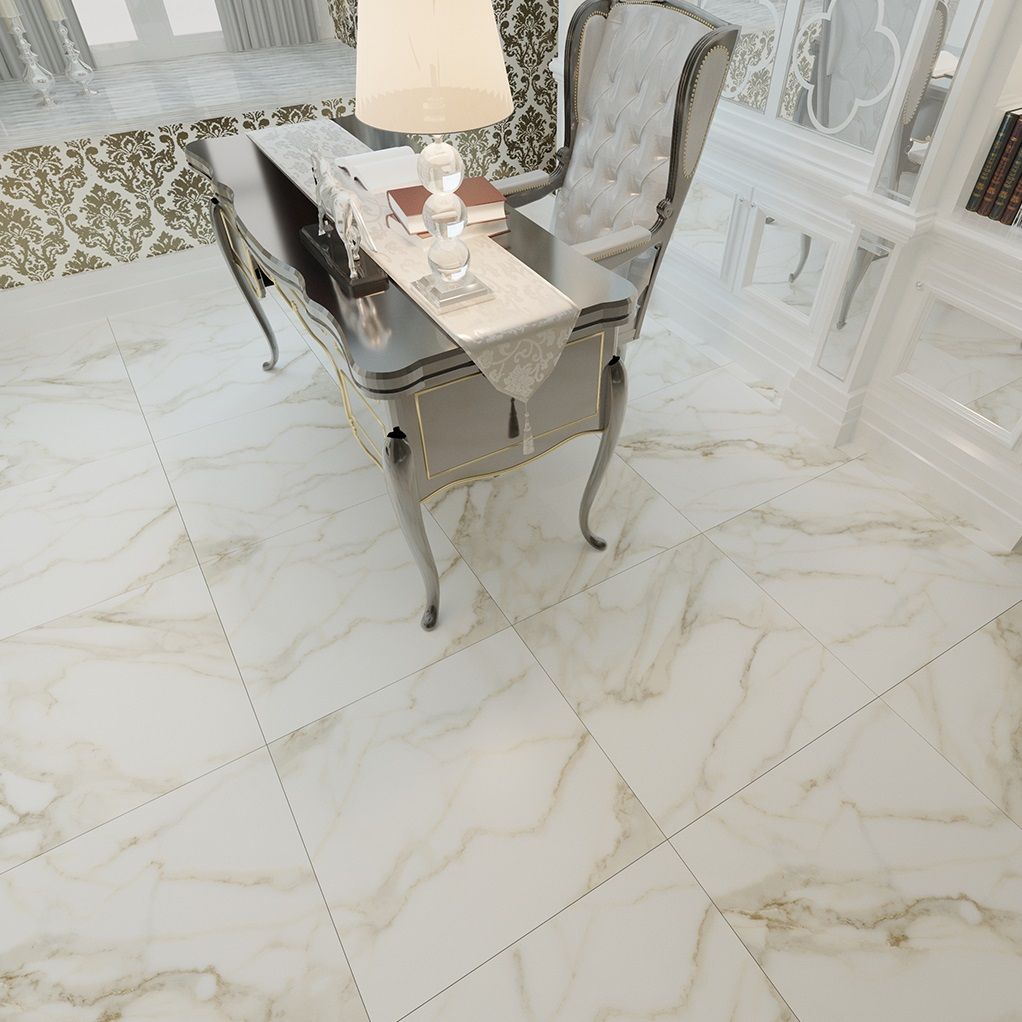 Керамогранит Zerde Ceramica Carrara baze white 60х60 см белый 1,44 м2