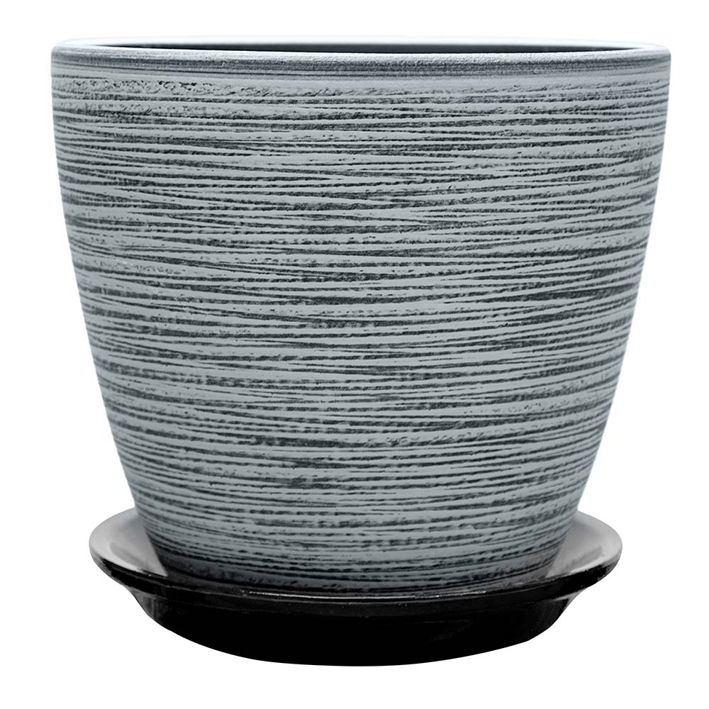 Горшок цветочный Бутон роспись лофт серый 15 см