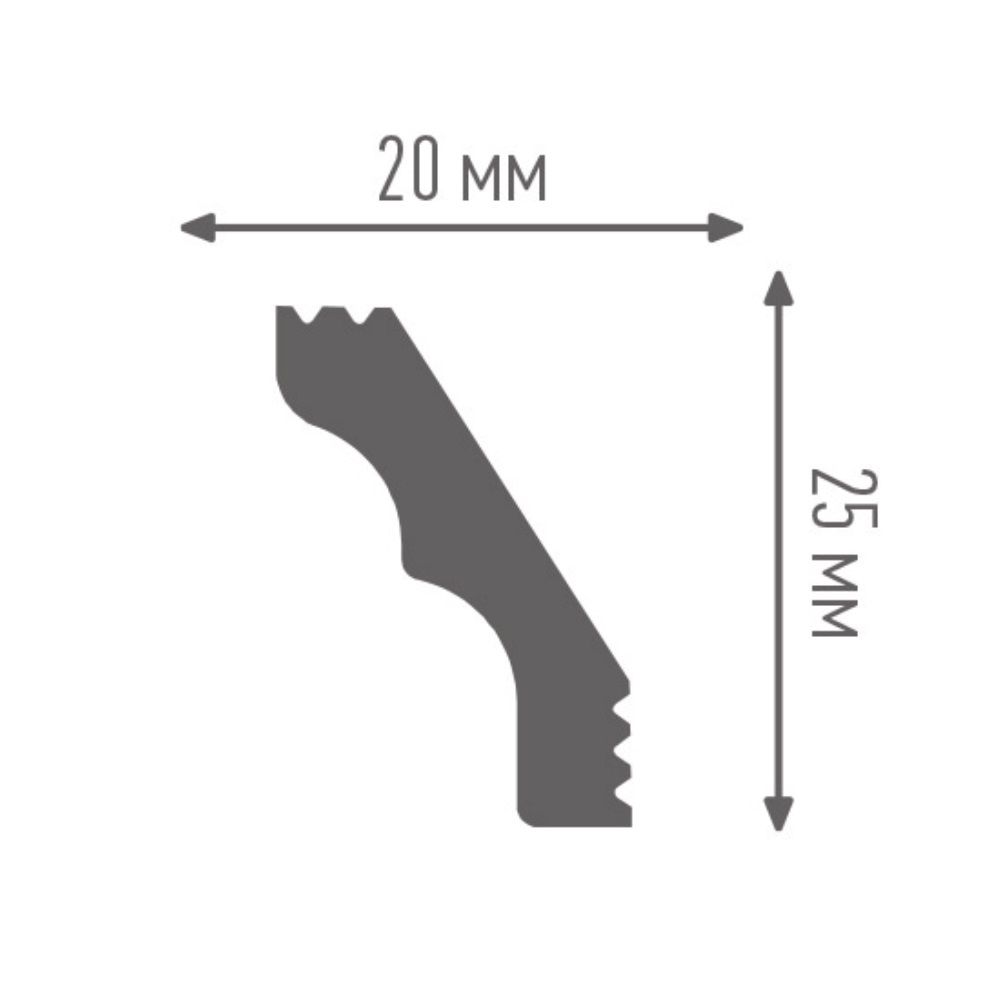 20\25 В Внутренний потолочный уголок (в уп. по 4 шт) за упак