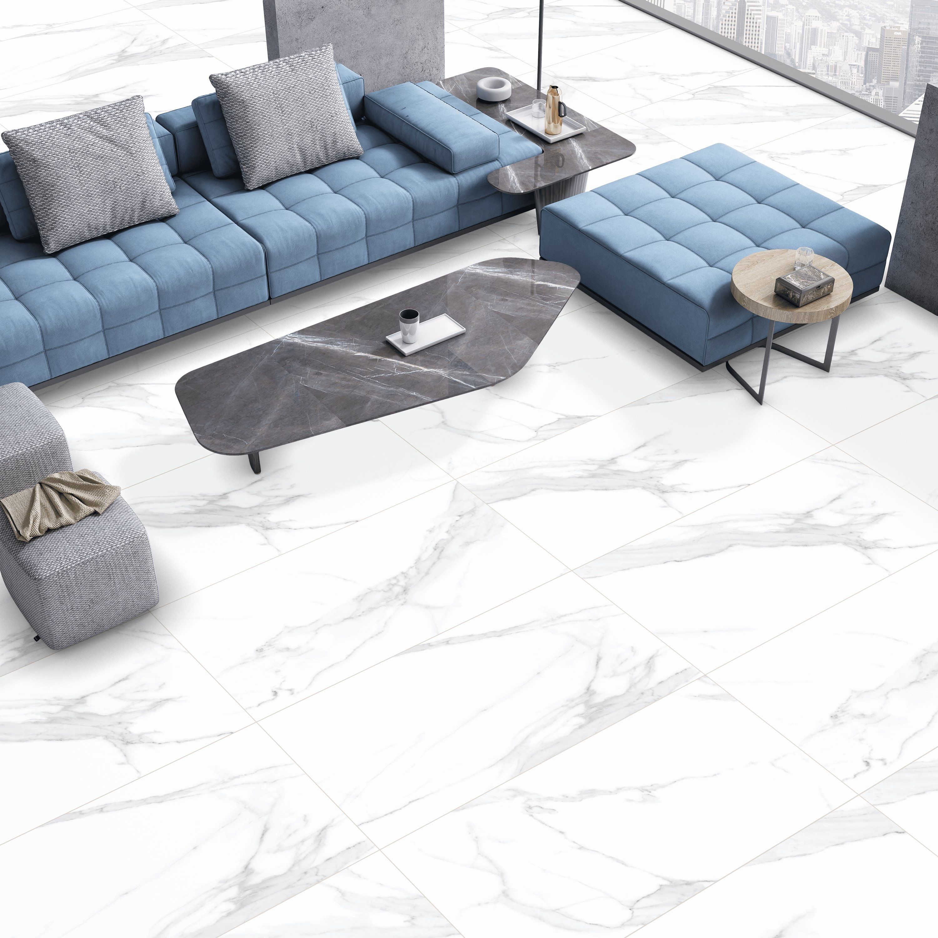 Керамогранит Realistik Astana Glossy 60x120 см белый 1,44 м2