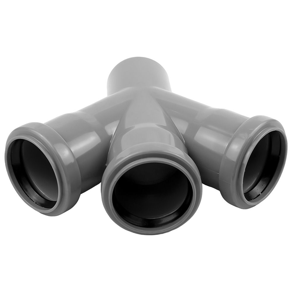 Крестовина одноплоскостная канализационная 50х50х50 мм 45°