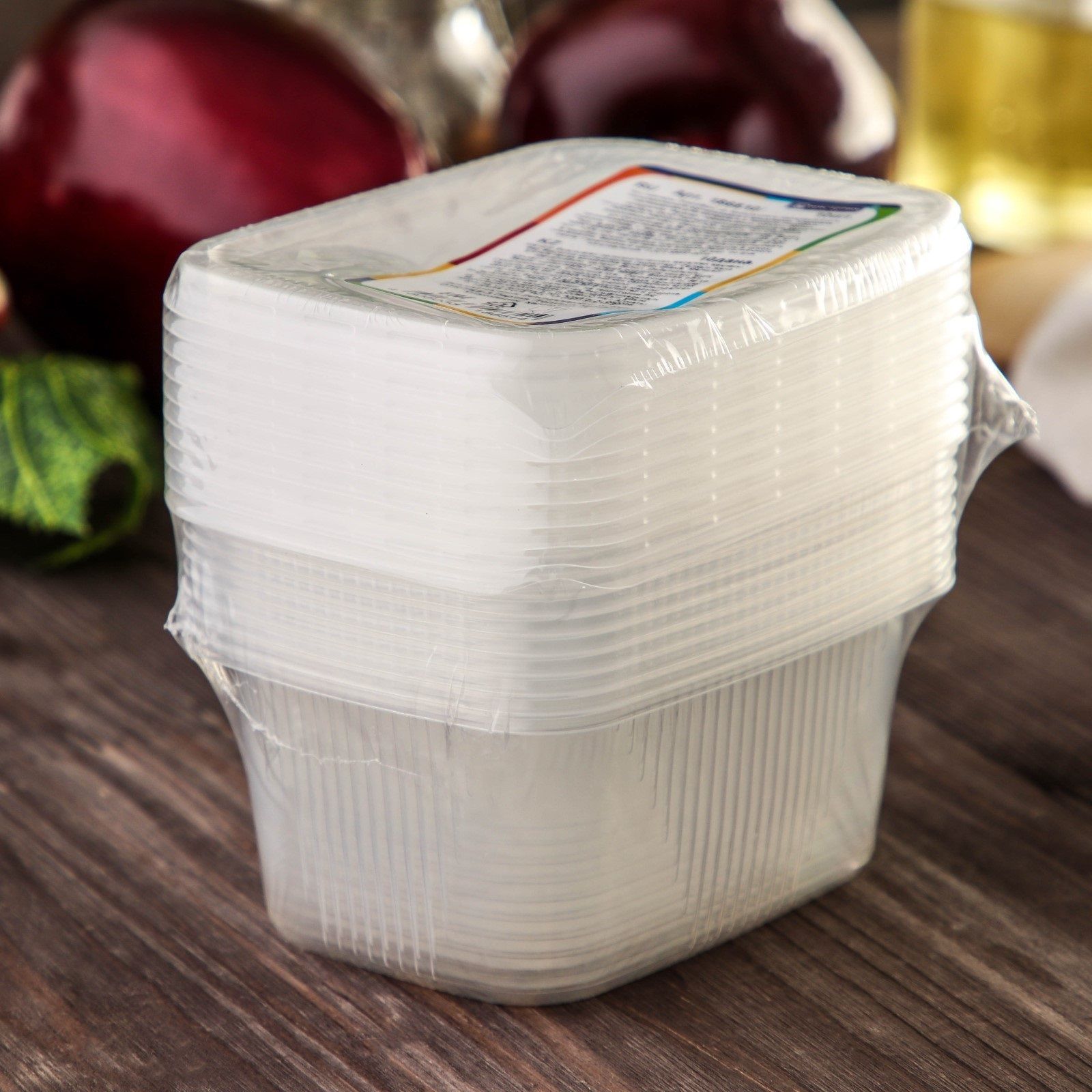 Набор контейнеров ПП 250 мл прямоугольные с крышкой 10,8х8,2х4,6 см 10 шт