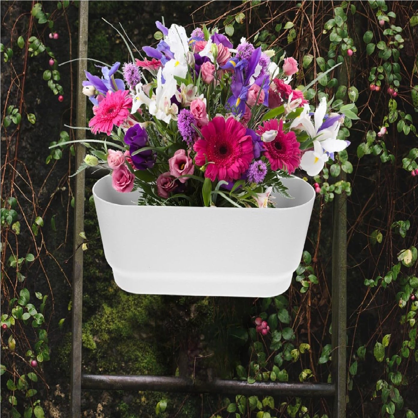 Кашпо подвесное молочное 45х23х18,5 см 2024-3280-2