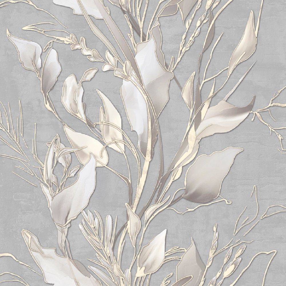 Обои 98497 Ostima Silvia 1,06х10 м флористика бежево-серый