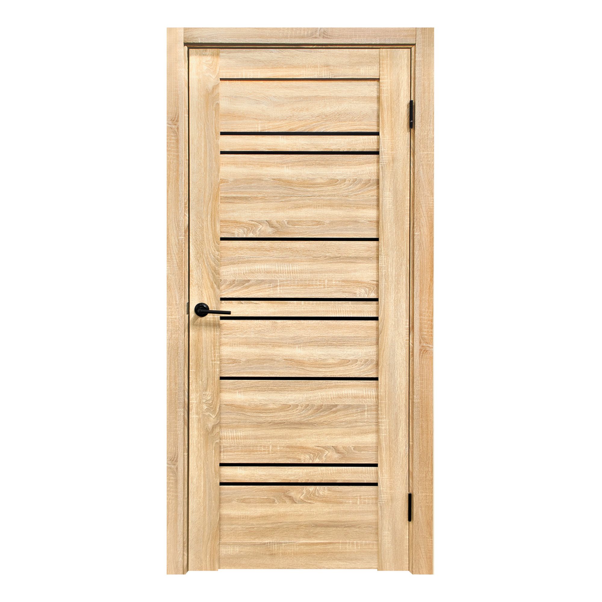 Полотно дверное ДО ЭКО Deluxe 312 черное стекло лакобель трюфель ПВХ 800*2000