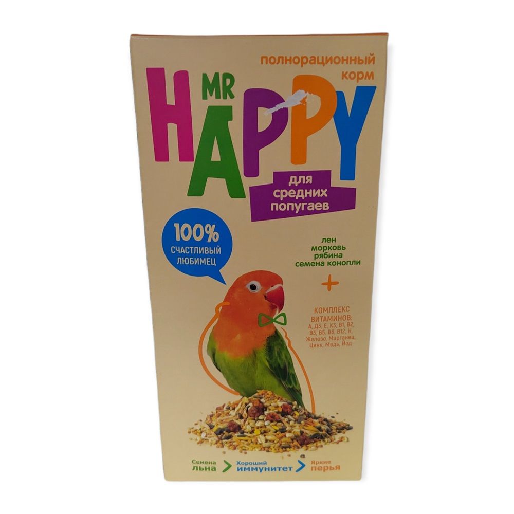 Корм сухой Mr Happy для средних попугаев 400 г