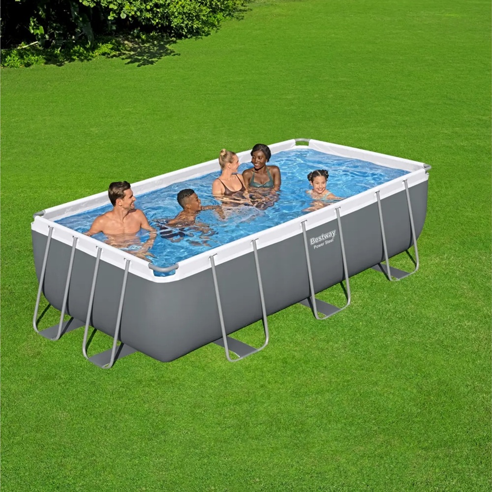 Бассейн каркасный 404х201х100 см 6478 л Bestway Rectangular Frame 56441 (ф/насос, рем комплект)