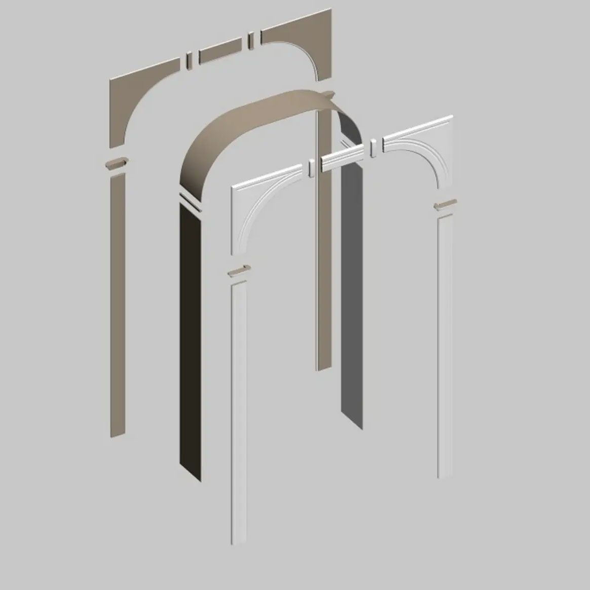 Арка Палермо ПВХ 700-1300х190х1800 мм белое дерево со сводорасширителем