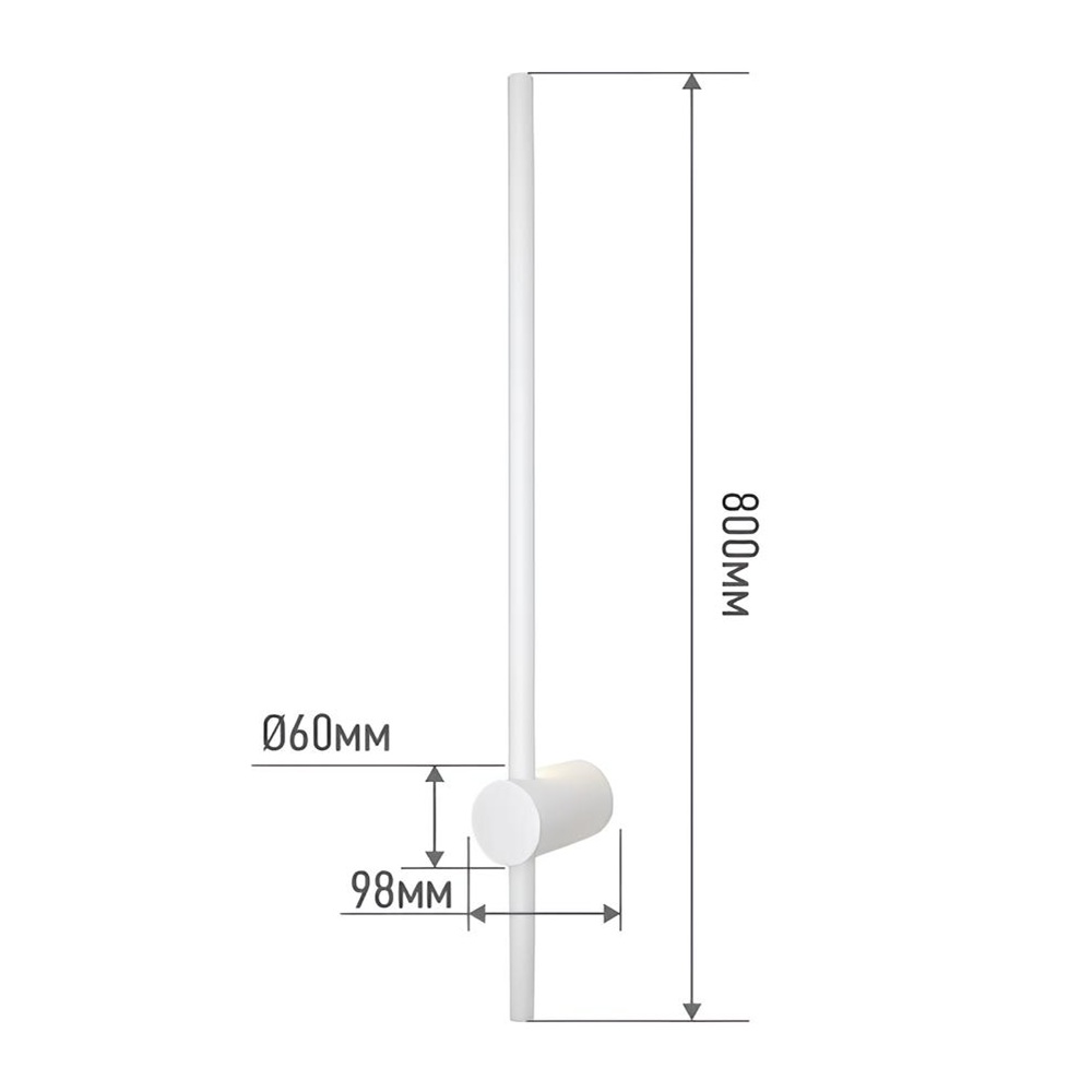 Бра LED In Home Estetika ART-80B-40WH 15Вт 4000K 6х80х9,8 см белый