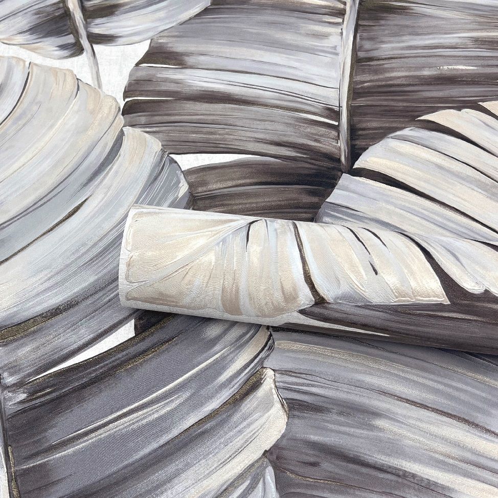 Обои Erismann Bali 60841-03 бежевые, коричневые листья пальмы 1,06х10,05 м