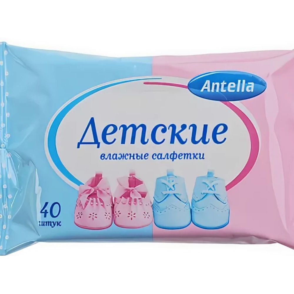 САЛФЕТКИ ВЛАЖНЫЕ 40шт/уп детские с ромашкой Антелла