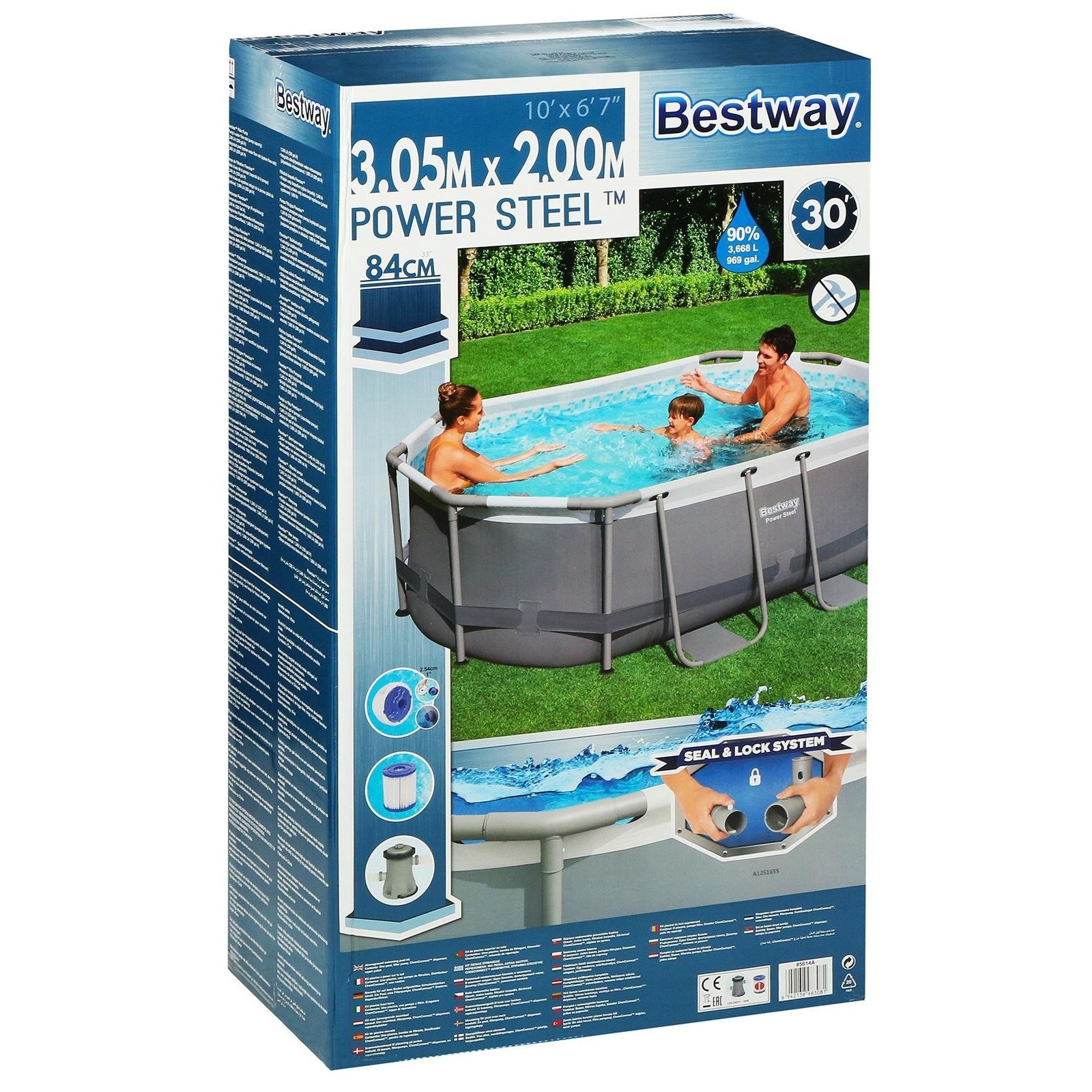 Бассейн каркасный 305х200х84 см 11133 л Bestway Power Steel (ф/насос)