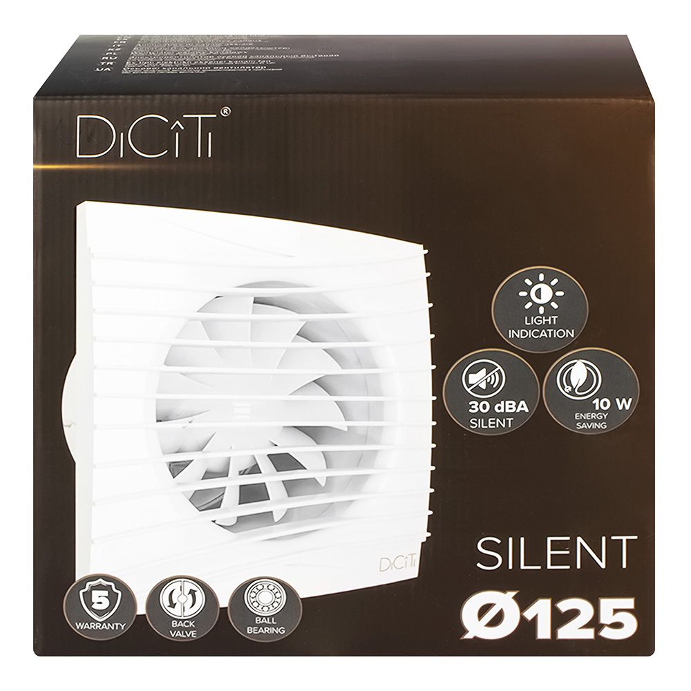 Вентилятор осевой вытяжной с обратным клапаном D 125,SILENT 5C
