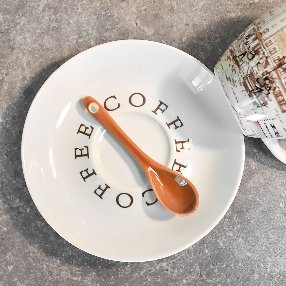 Набор чайный Кофейный дворик на 4 персоны 12 предметов с ложками 180 мл