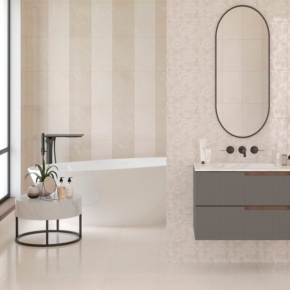 Плитка настенная Unitile Гармония низ 02 25х40 см бежевая 1,4 м2