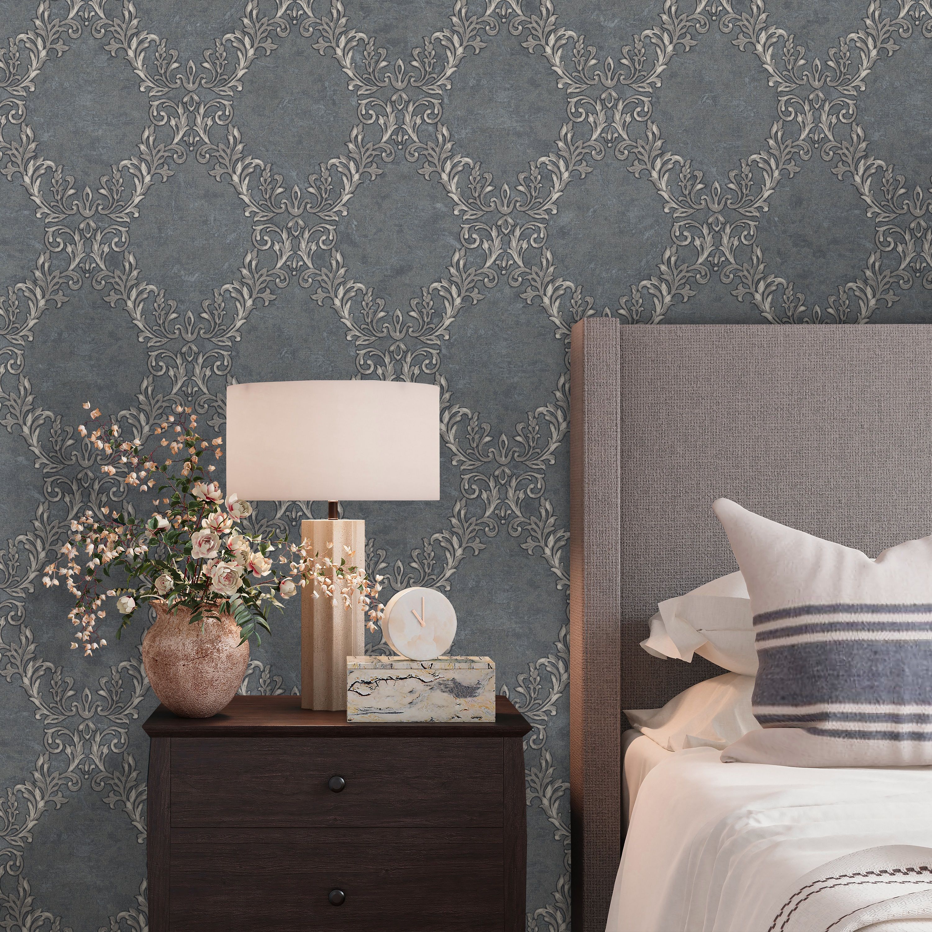 Обои Ornamy Palazzo 8088-22 графит вензель 1,06х10,05 м