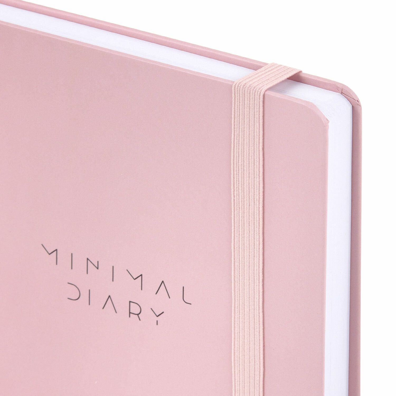 Ежедневник недатированный с резинкой А5 линия 160 л. твердый Brauberg Minimal розовый