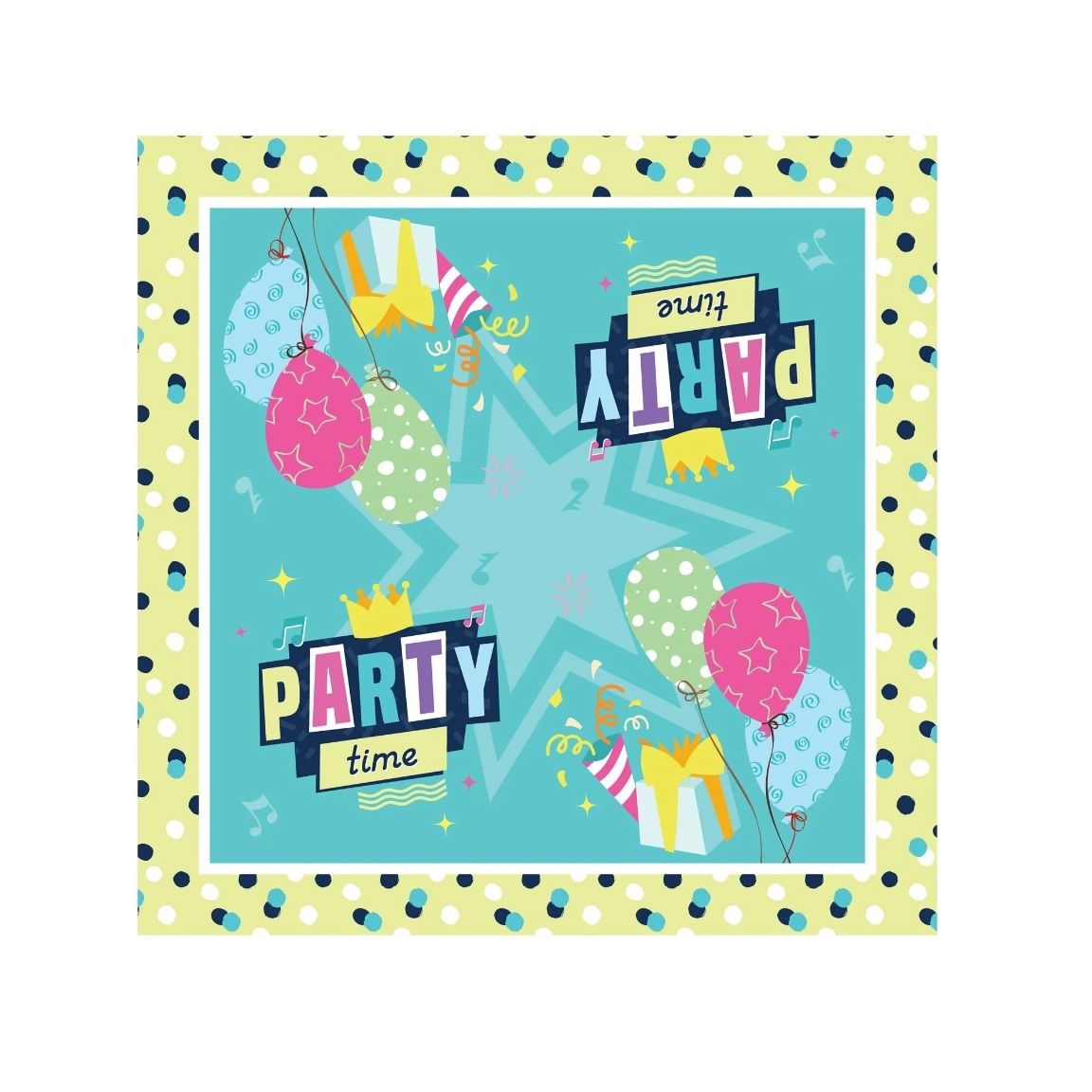 Салфетки бумажные трехслойные Вечеринка 33x33 см 20 шт