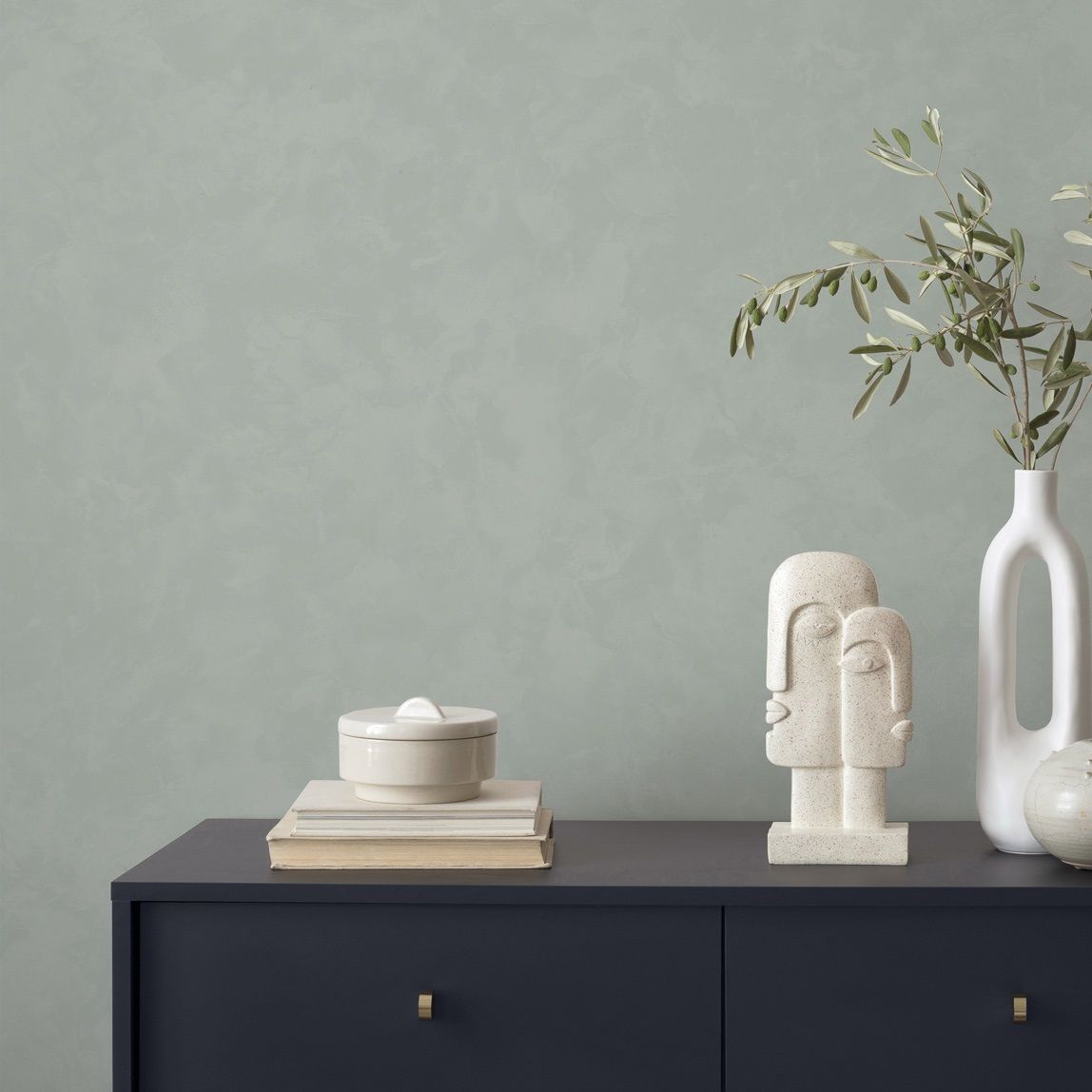 Обои AnturAGe Iskra AN9053-15 зеленые штукатурка 1,06х10,05 м