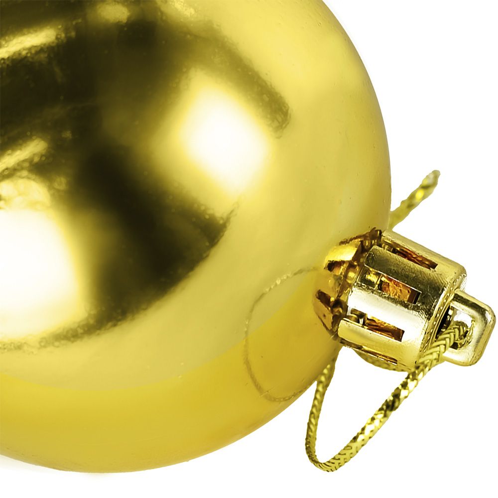 Шары новогодние Глянец 6 см золотые 24 шт