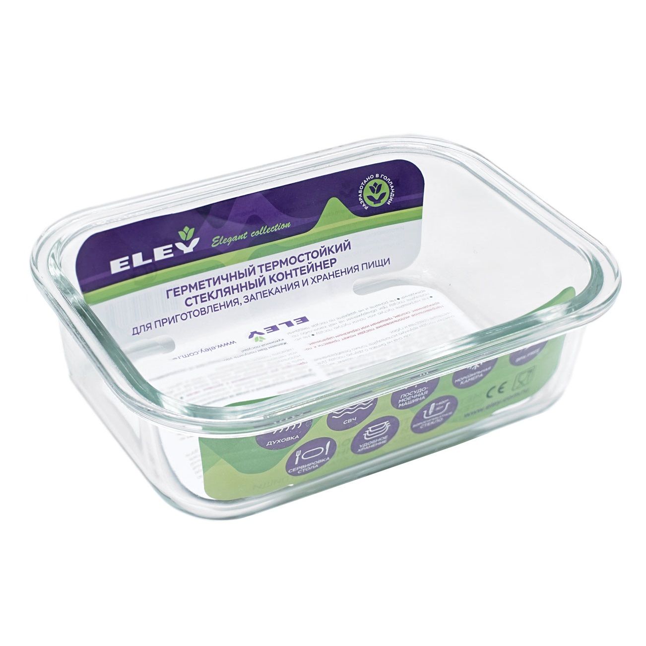 Контейнер для продуктов Eley Elec6001L из боросиликатного стекла 650 мл