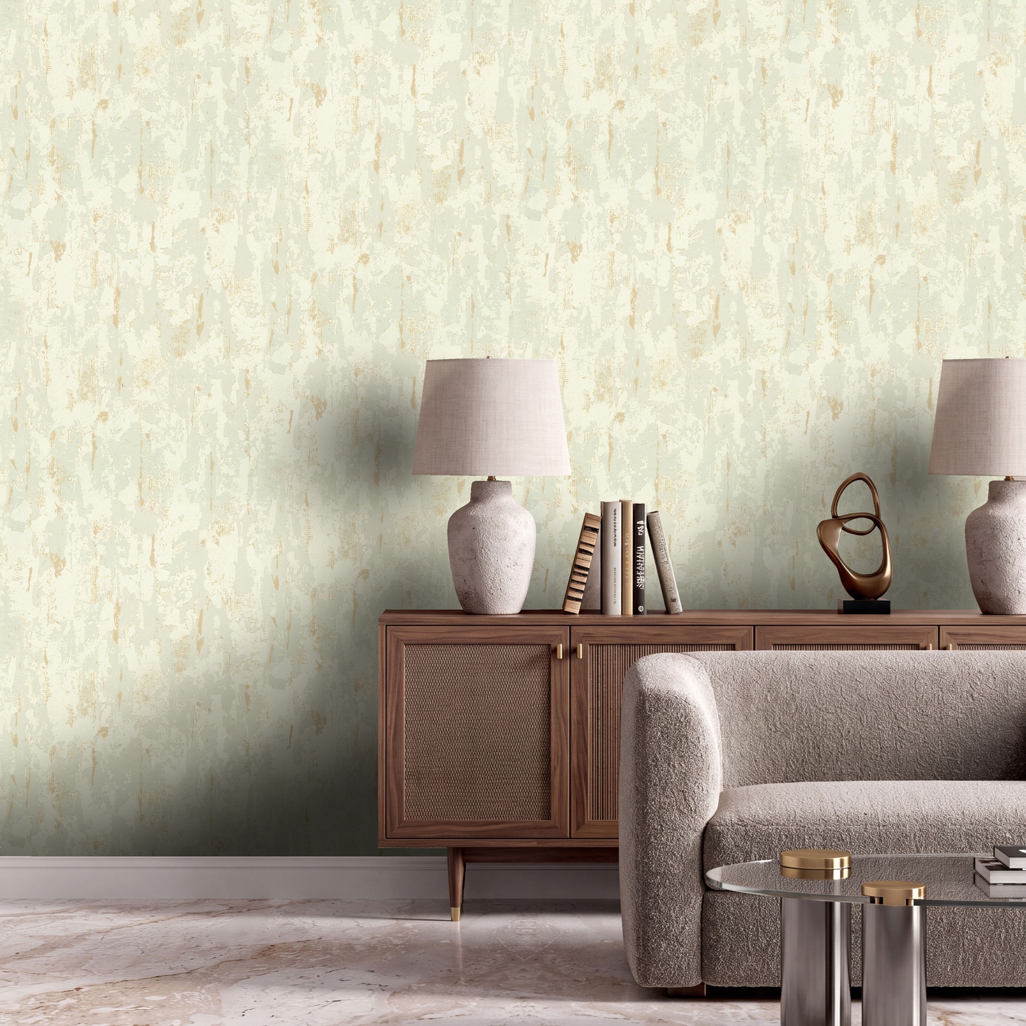 Обои Euro Decor Фреска 7387-21 серые штукатурка 1,06х10,05 м