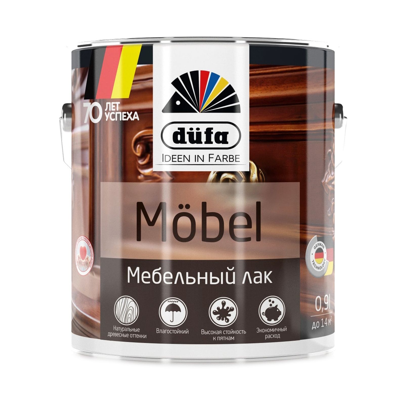 Лак для мебели Dufa Mobel дуб 0,9 л
