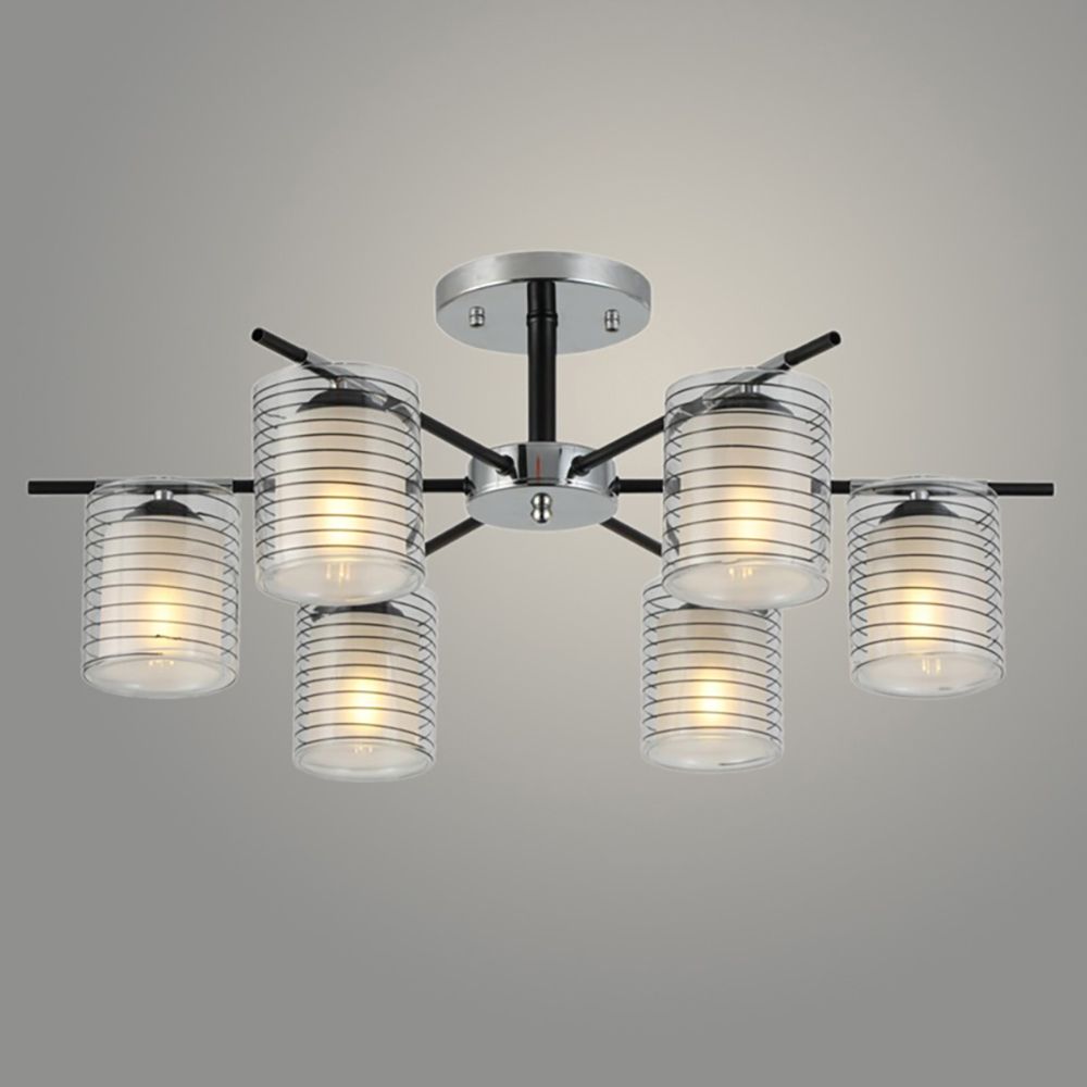 Люстра потолочная 07383/6 CR+BK 6x40Вт E27 d67 см h26,5 см хром/черный