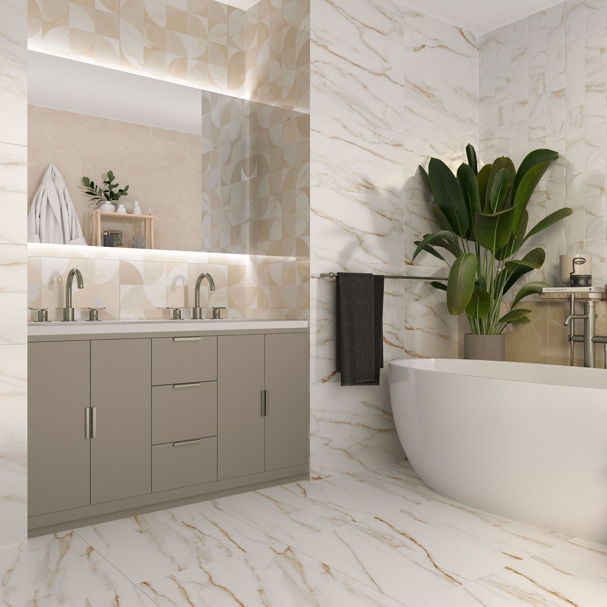 Плитка настенная Gracia Ceramica Marmaris beige wall 03 30х50 см бежевая 1,2 м2