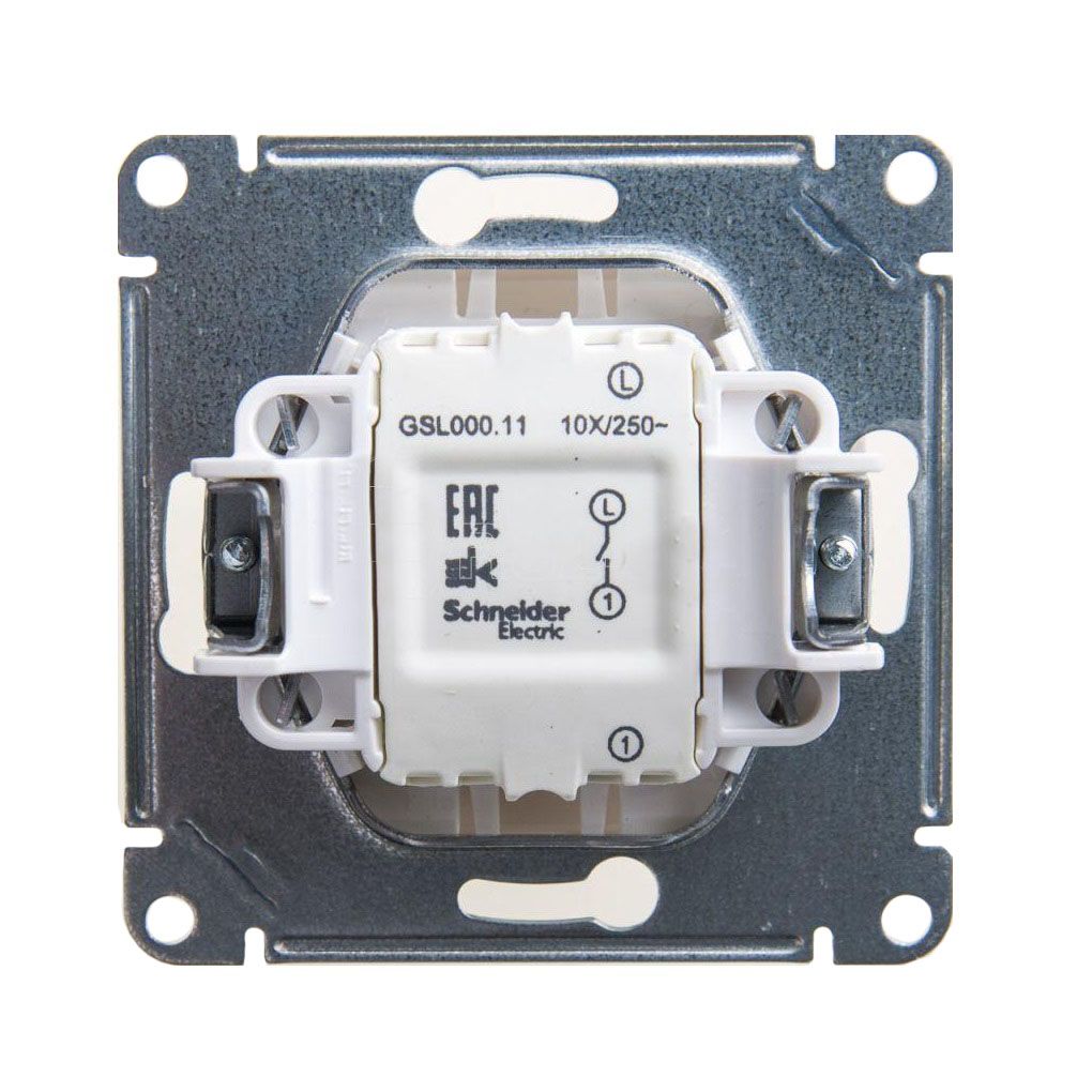 Механизм переключателя проходного 1-кл. СП Glossa 10А IP20 10AX перламутр