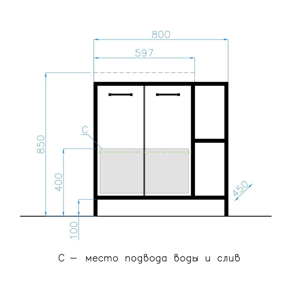 Тумба Лофт 1.2 60/80 Гамбия под раковину Марко Слим 6/60