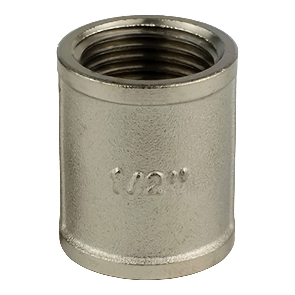 Муфта соединительная латунь никель 1/2" ВР