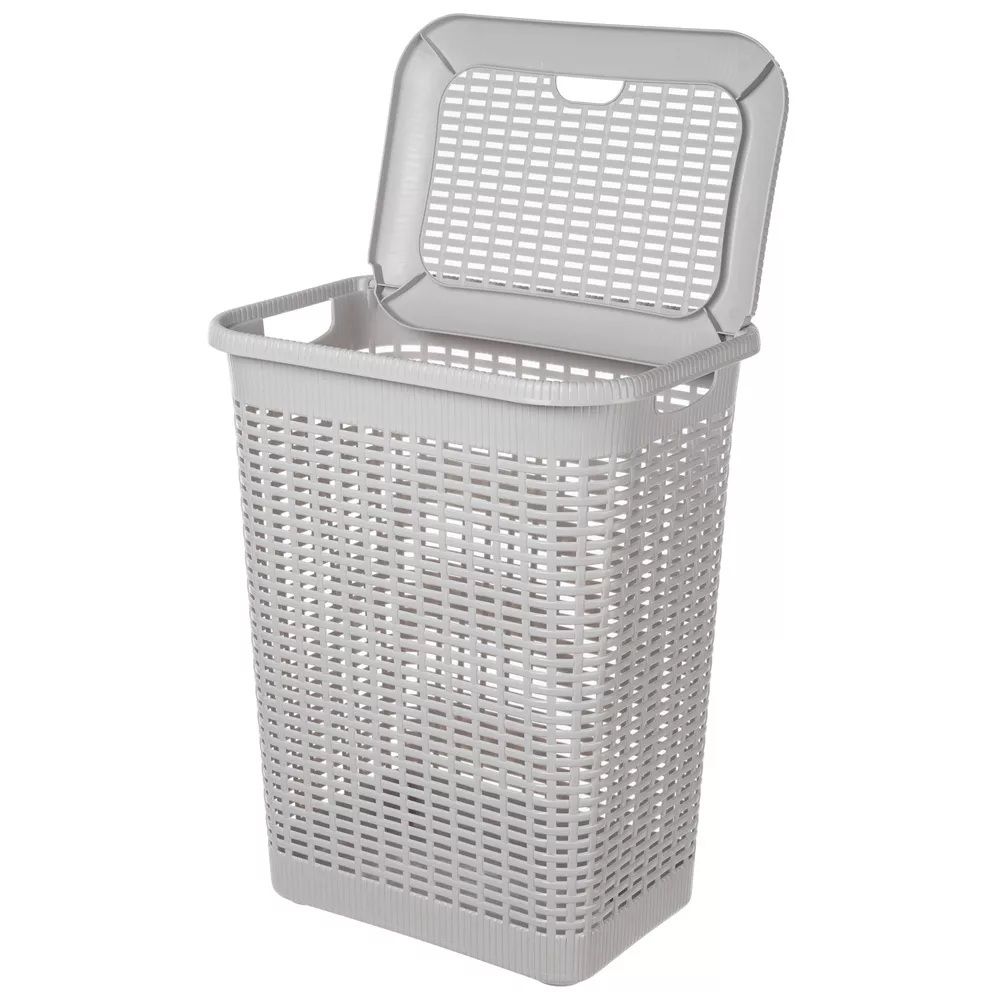 Корзина для белья 50 л 42х31х56 см светло-серая