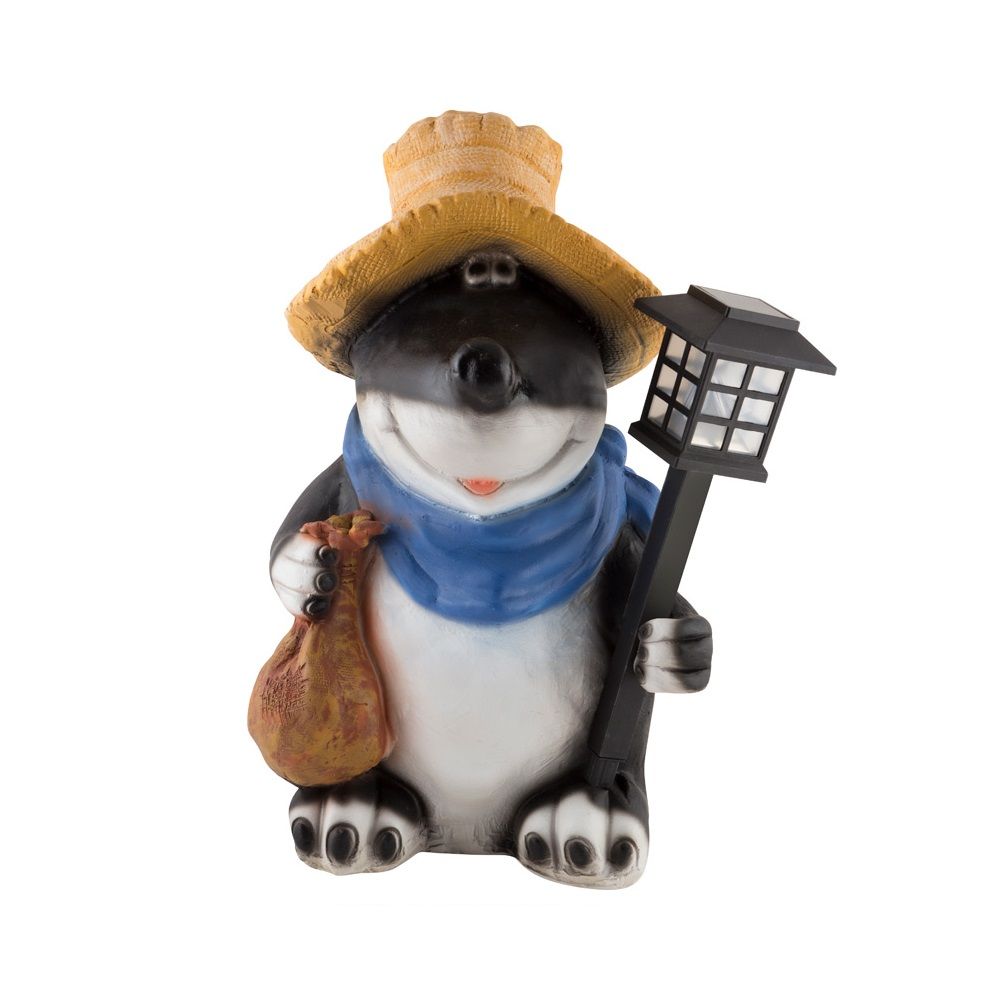 Фигура садовая Крот с фонарем h45 см 169339