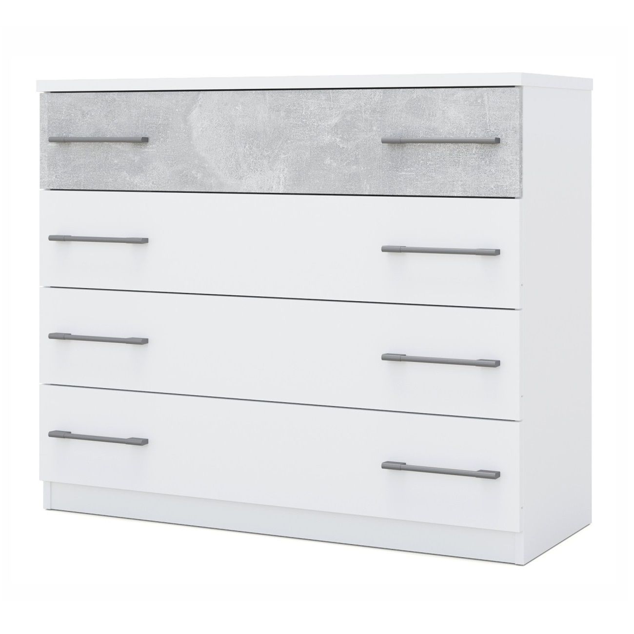 Комод №1 1028х876х400 мм 4 ящика Белый/Бетон
