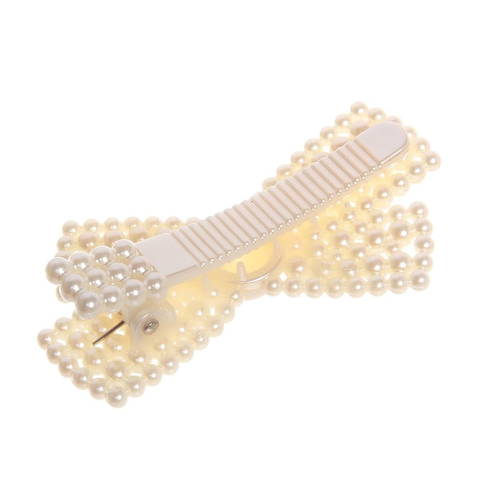 Зажимы для волос Krasa Aks Бантик белый 8х2,5 см 2 шт