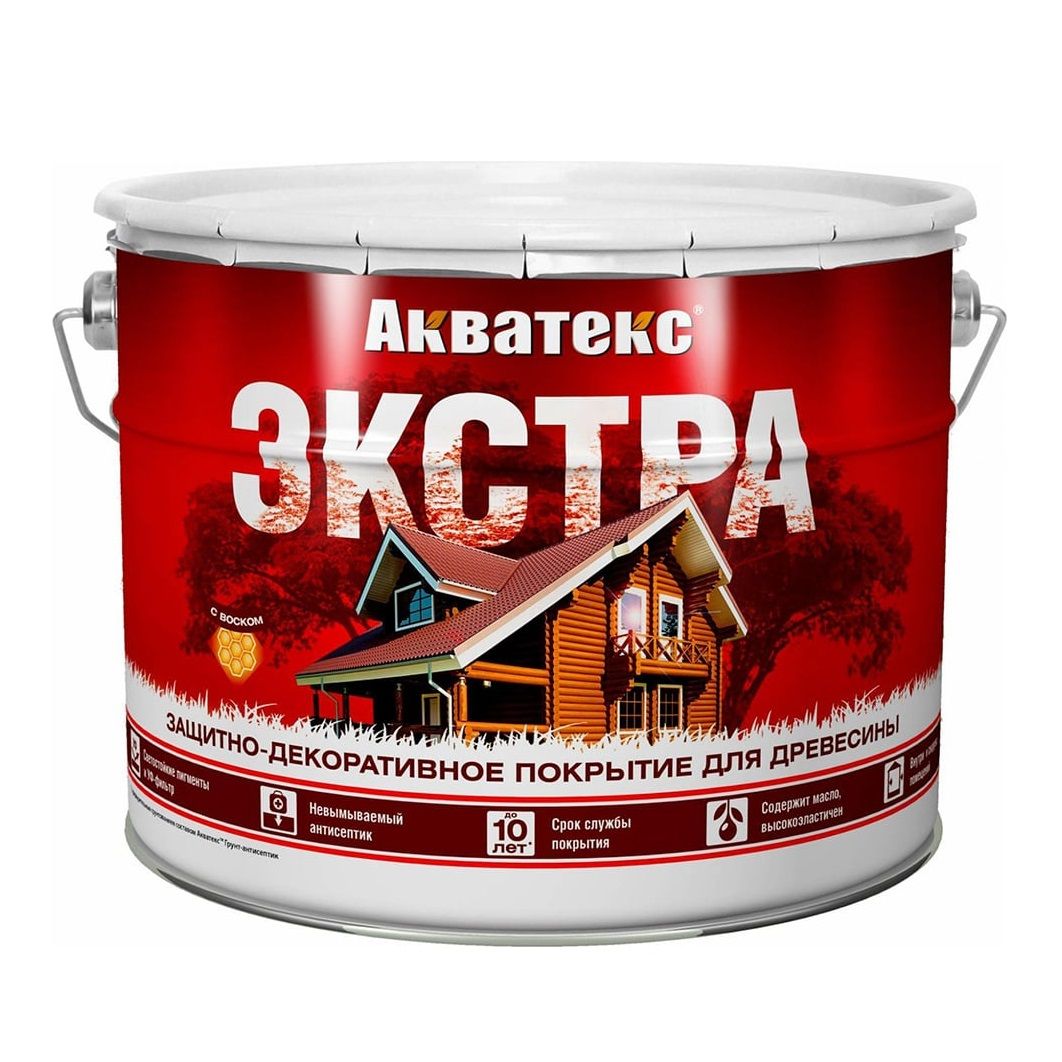 Защитно-декоративное покрытие для древесины Акватекс Экстра бесцветный 9 л