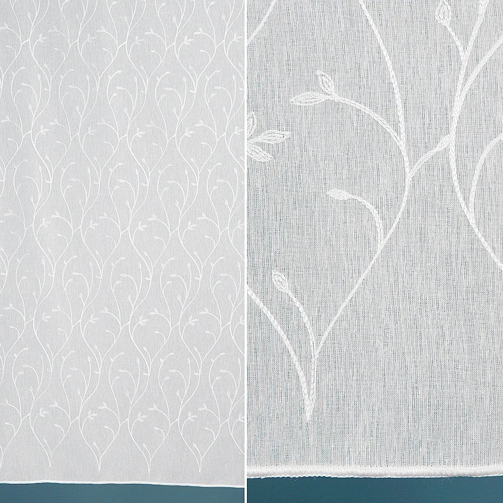 Ткань для штор Портьера лен вышивка EL 8563-01-01/300 LB ut белый