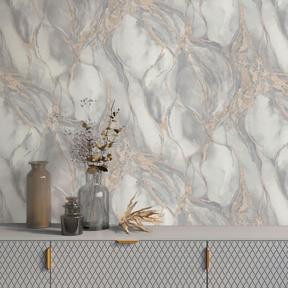 Обои 7222-11 Euro Decor 1,06х10 м Mineral серый