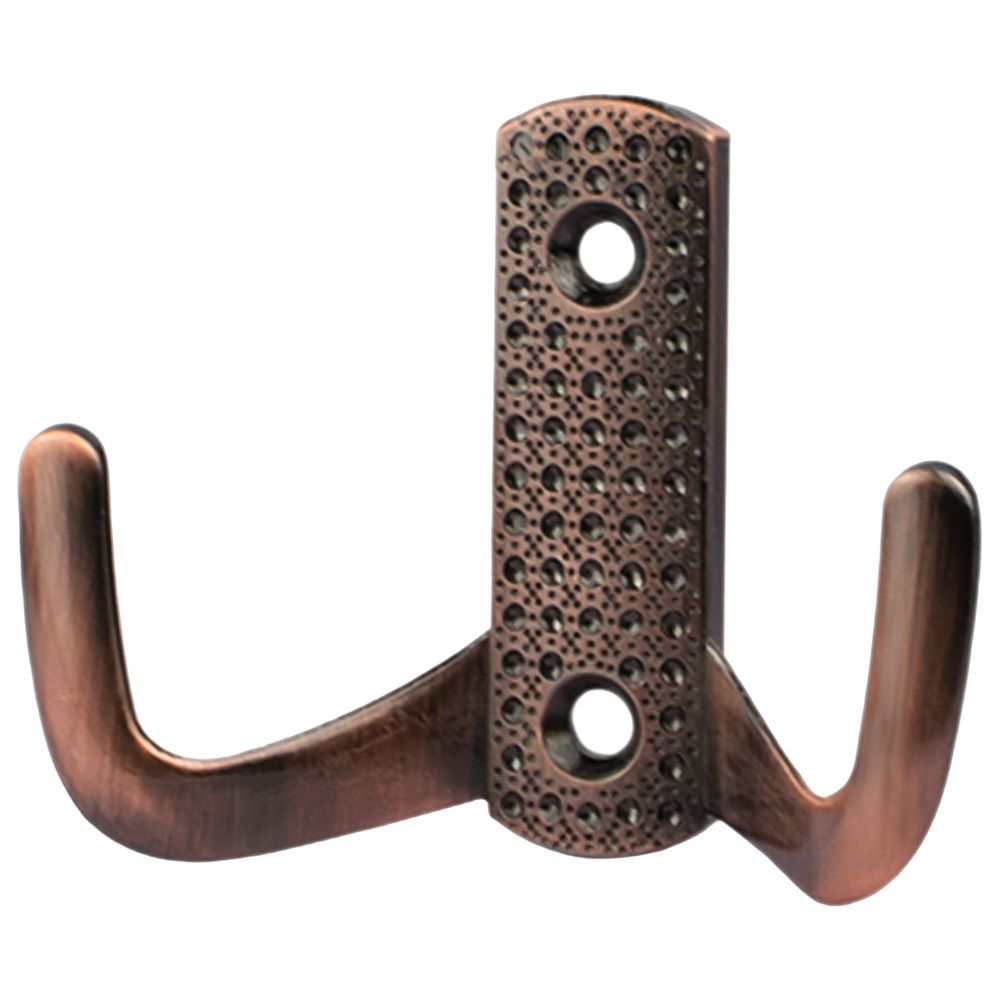 Крючок мебельный двойной Стандарт 011 B AC старинная медь