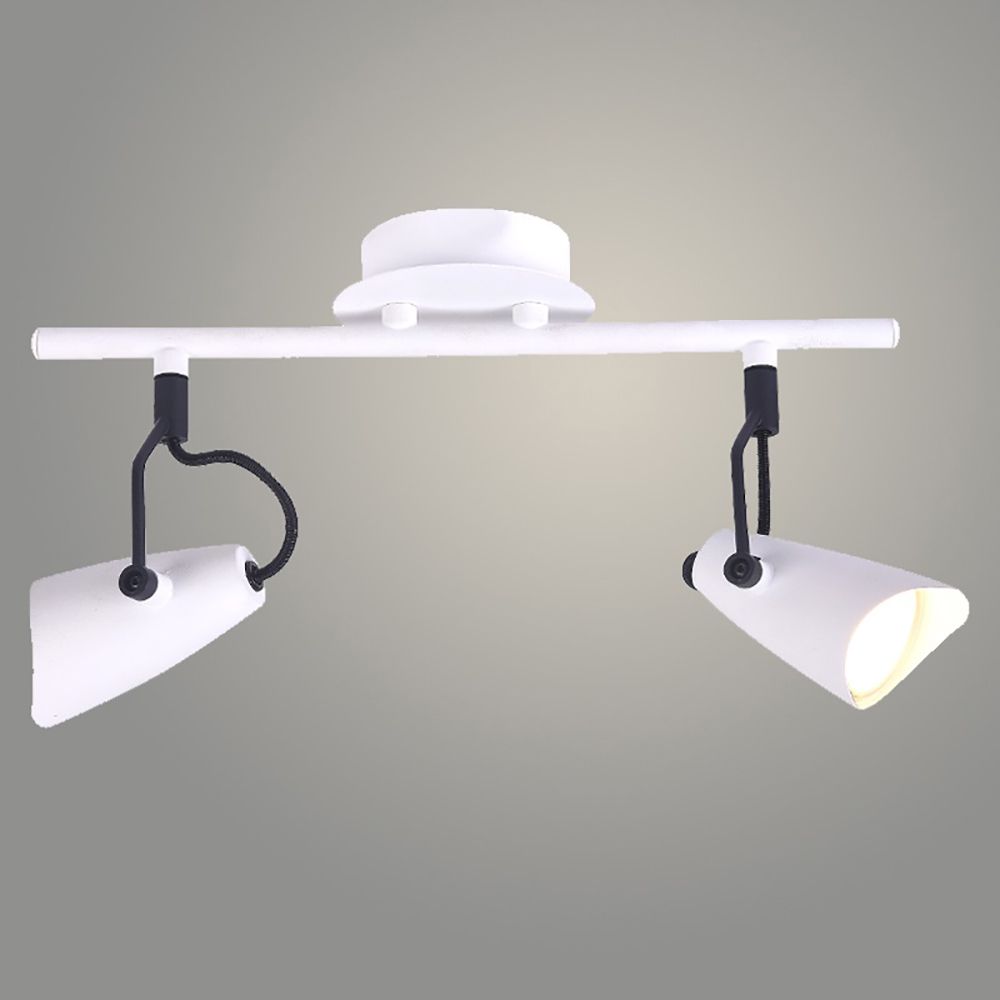 Спот L08007/2 WT+BK 2x50Вт GU10 h19 см белый/черный